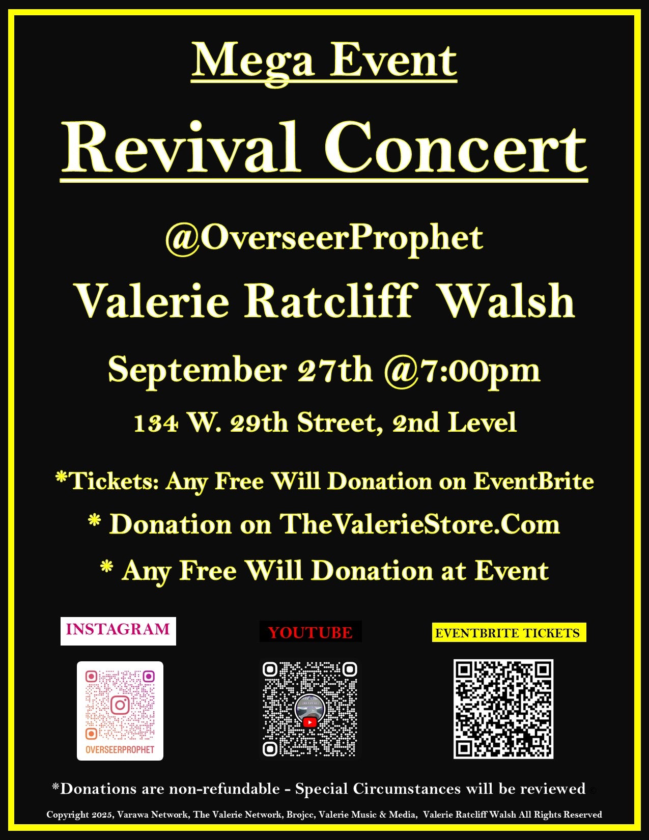 Mega Event Revival Concert September 27th, 2025 @7pm