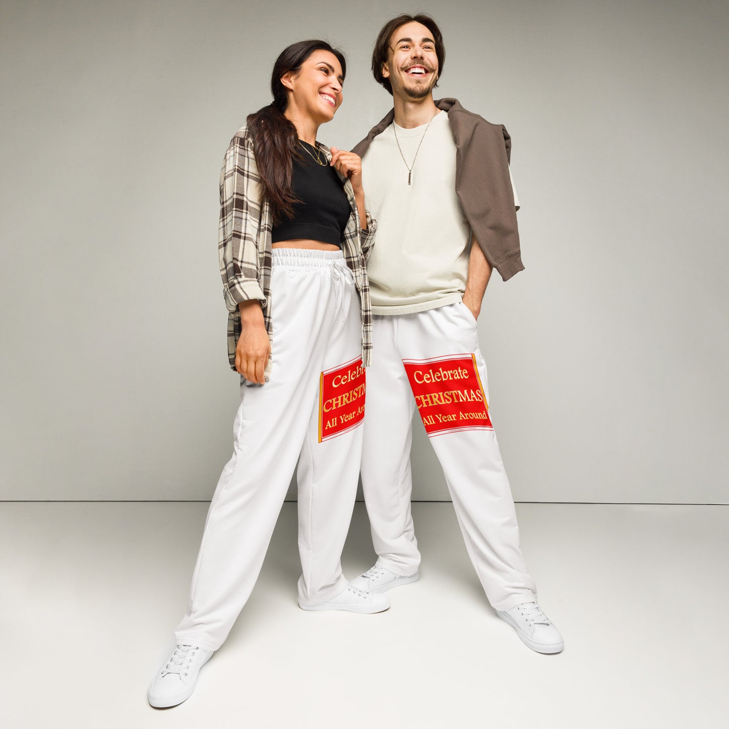 CELEBRATE CHRISTMAS ALL YEAR AROUND Wide-leg joggers