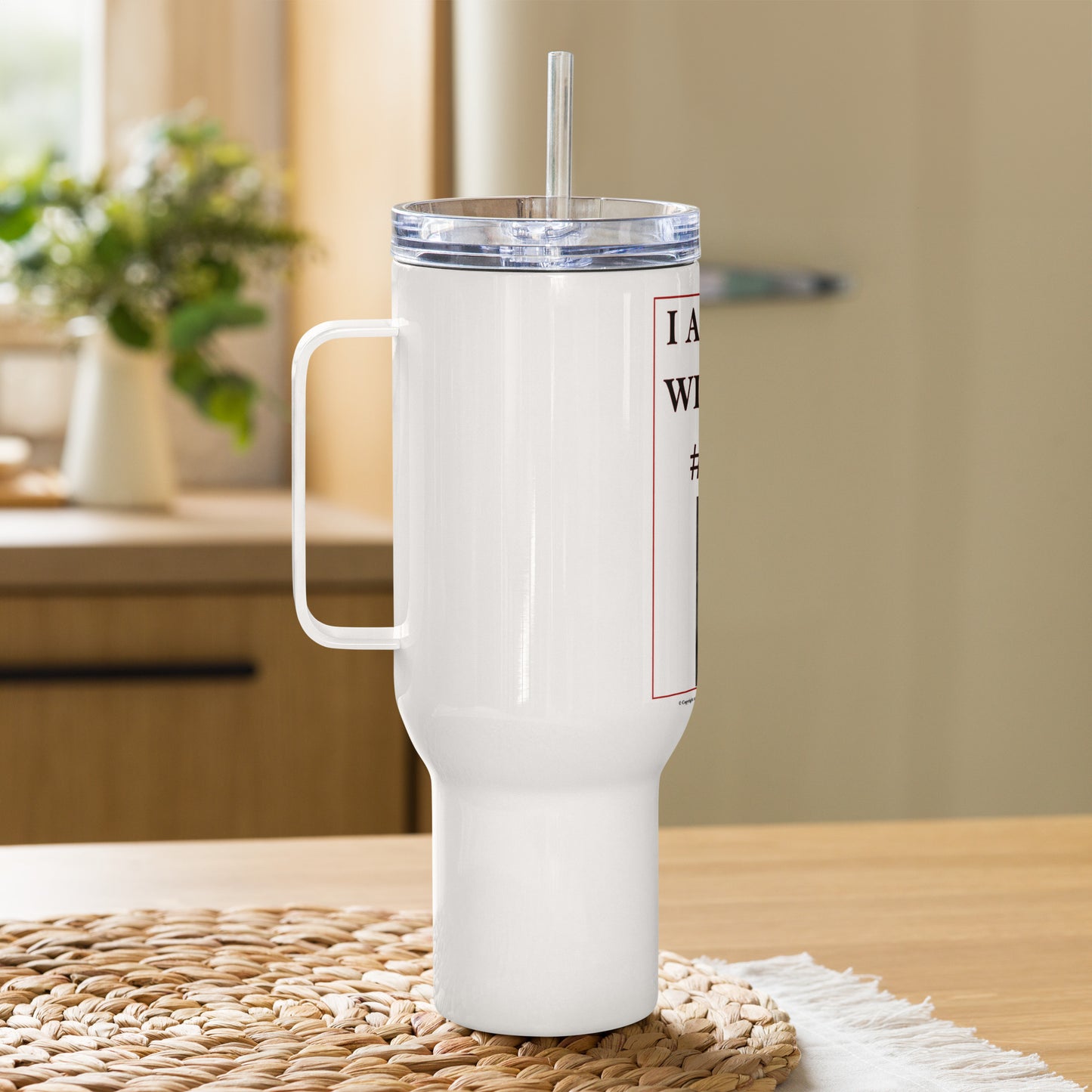 I AM HERE WITH YOU #JESUS Travel mug with a handle