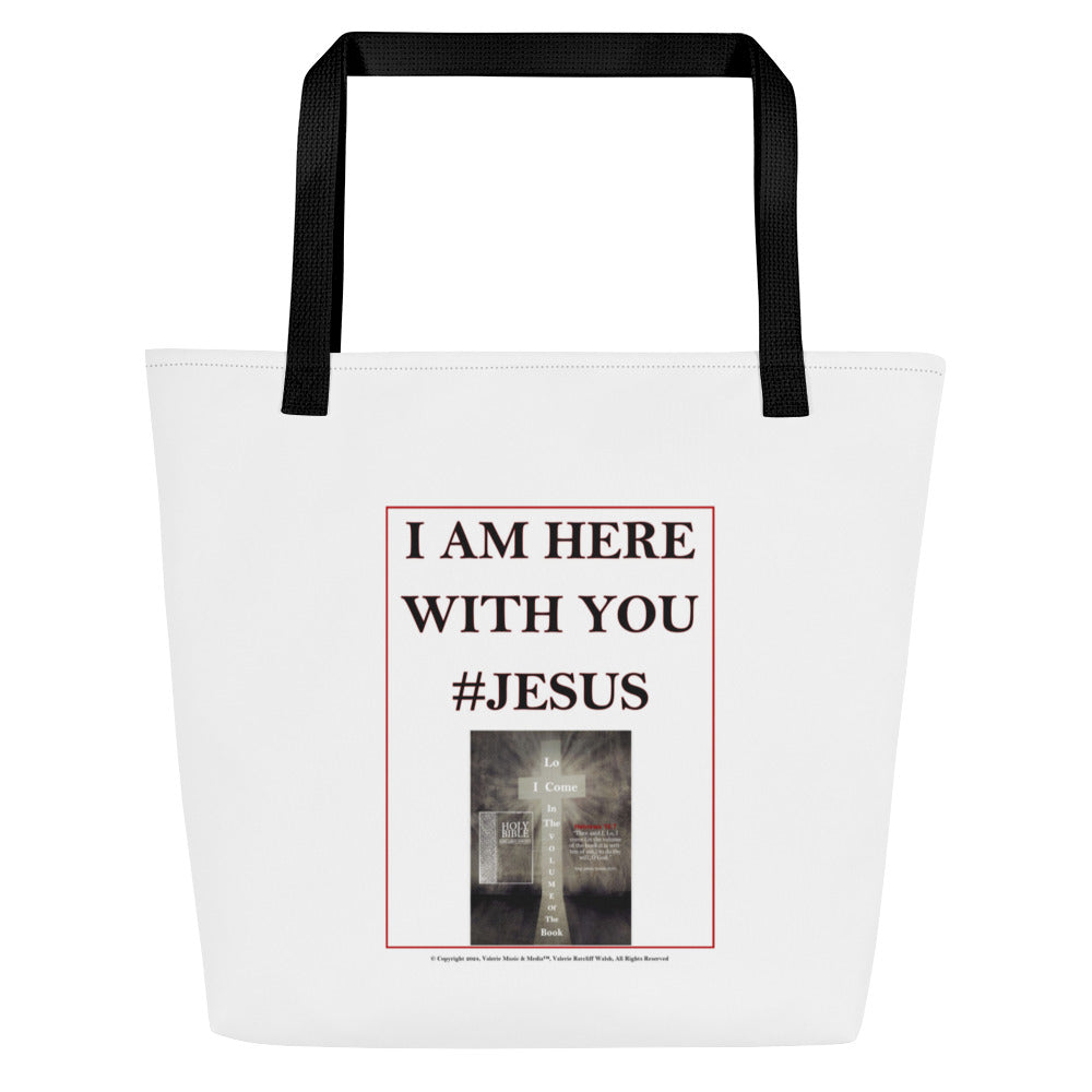 I AM HERE WITH YOU #JESUS All-Over Print Large Tote Bag