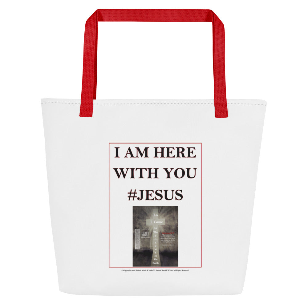 I AM HERE WITH YOU #JESUS All-Over Print Large Tote Bag