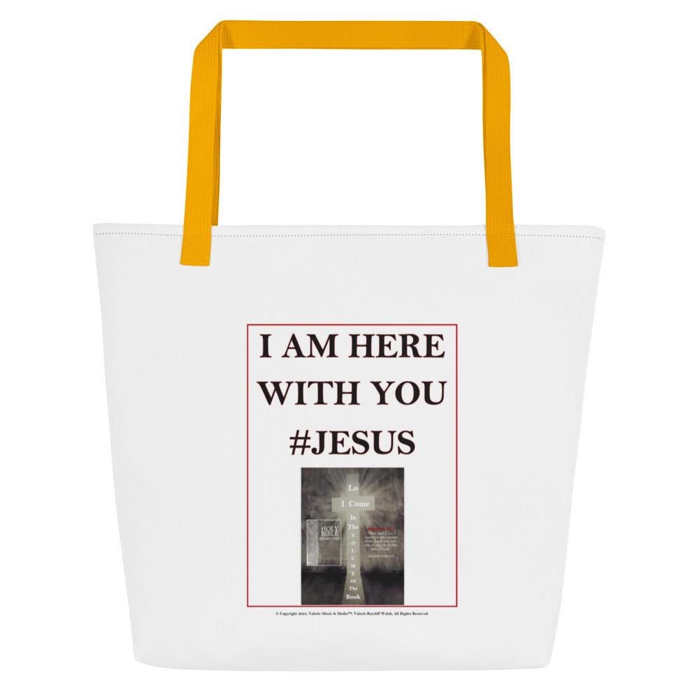 I AM HERE WITH YOU #JESUS All-Over Print Large Tote Bag