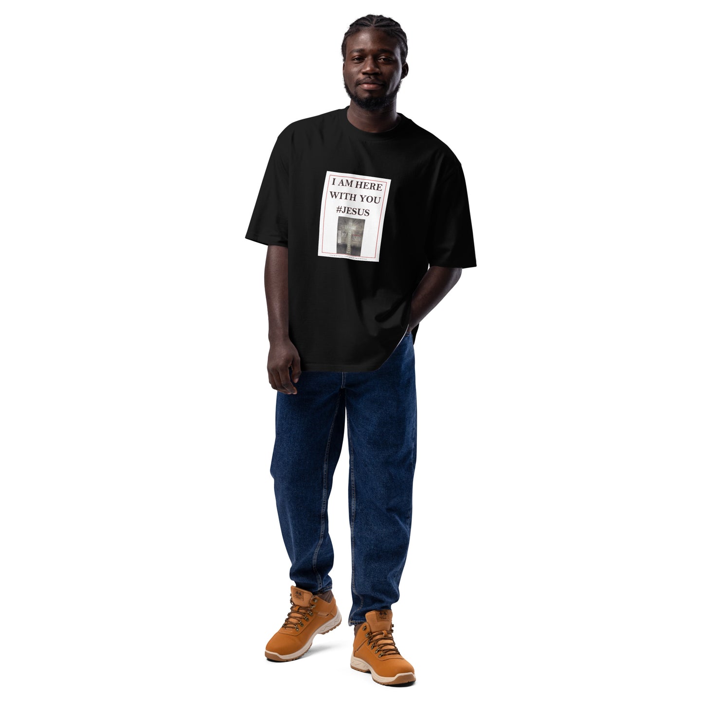 I AM HERE WITH YOU #JESUS Oversized heavyweight t-shirt