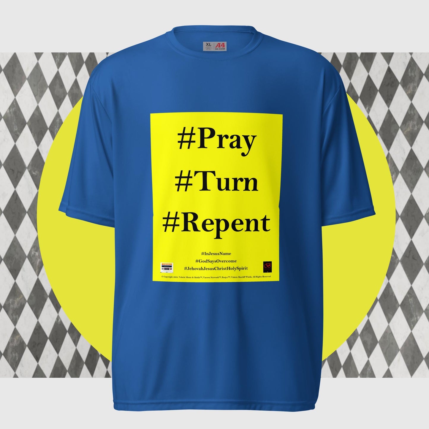 PRAY TURN REPENT Unisex performance crew neck t-shirt