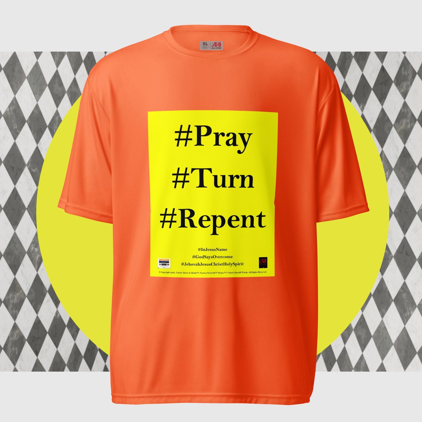 PRAY TURN REPENT Unisex performance crew neck t-shirt