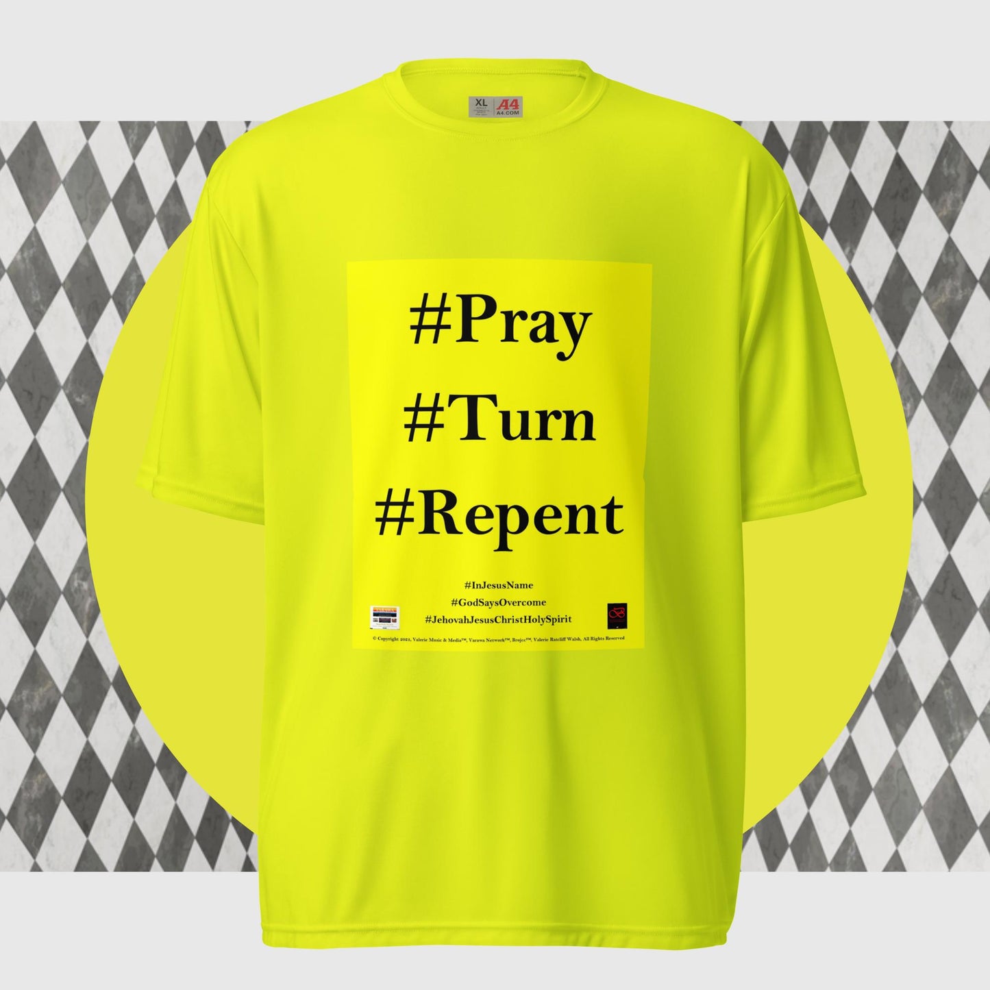 PRAY TURN REPENT Unisex performance crew neck t-shirt